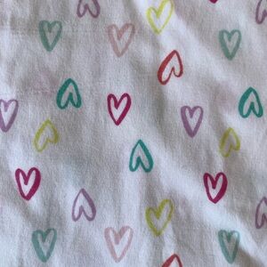 Set of 2 Pillowfort Multicolor Heart Bedding Flat Sheet Twin